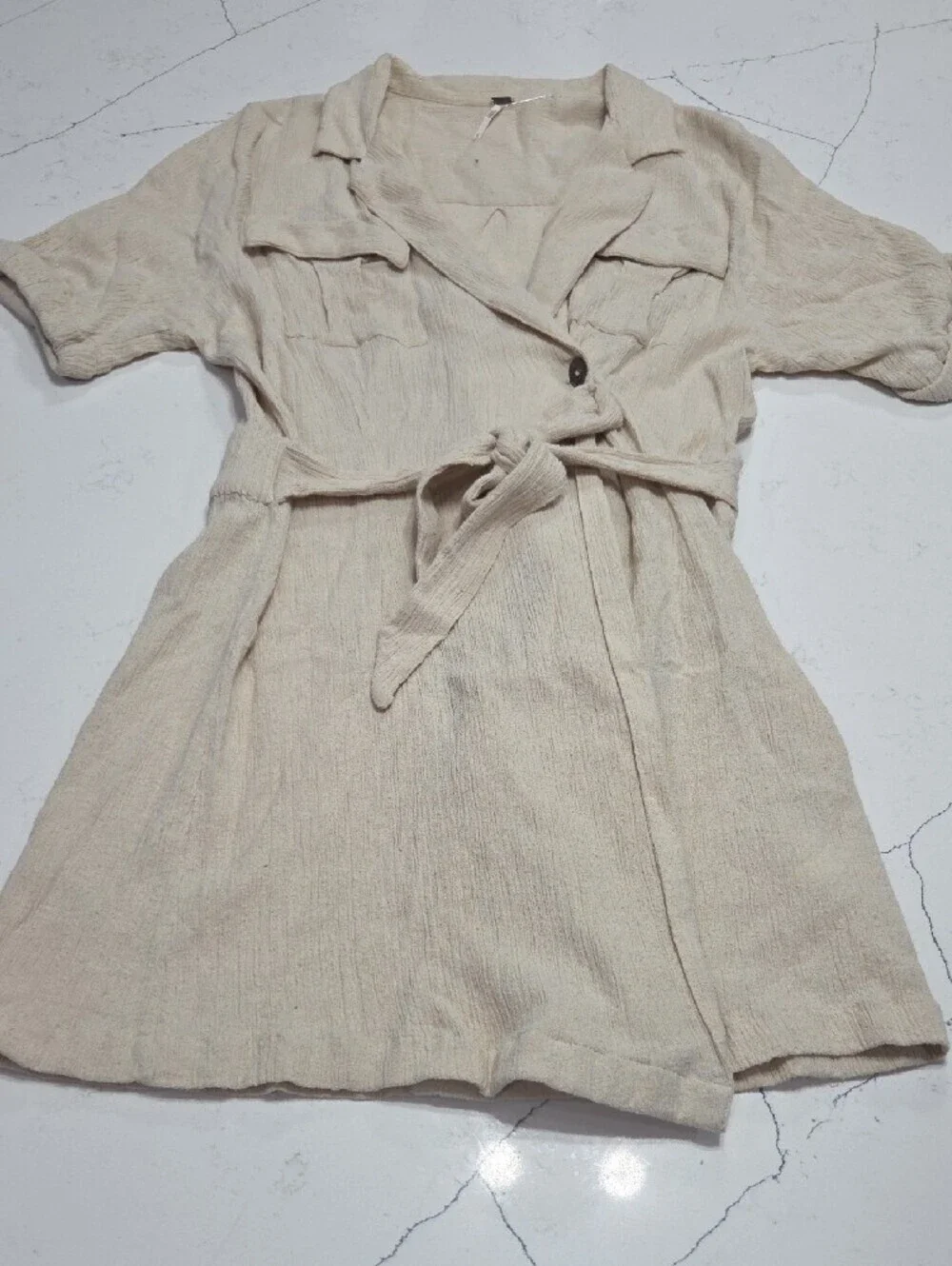 Free People cream textured